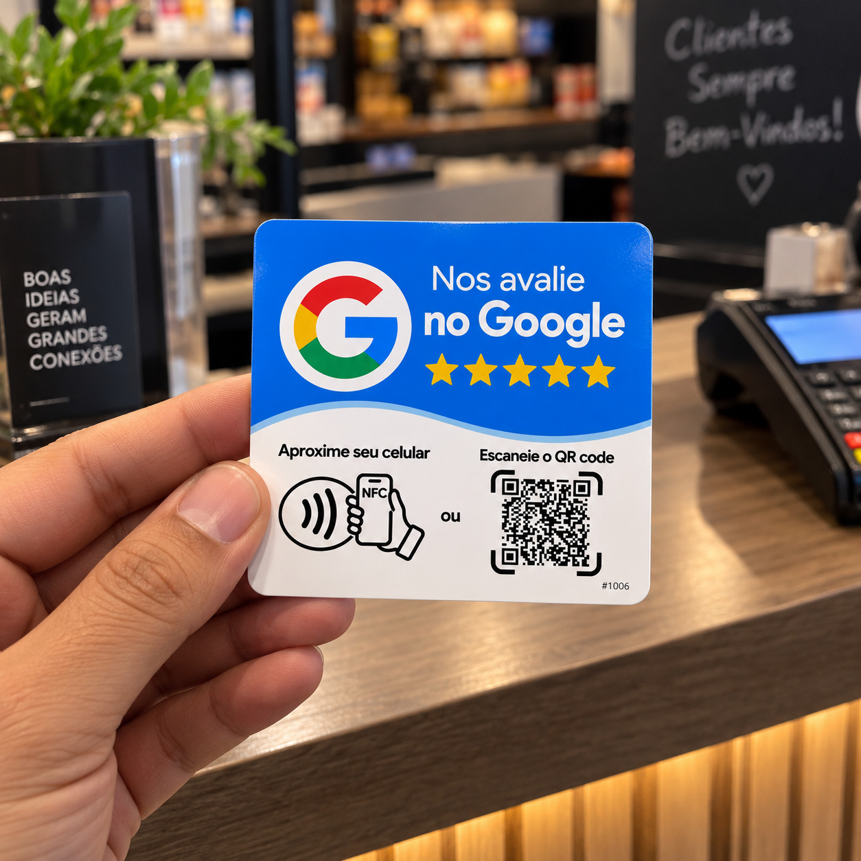Plaquinha Avaliação Google sem Base