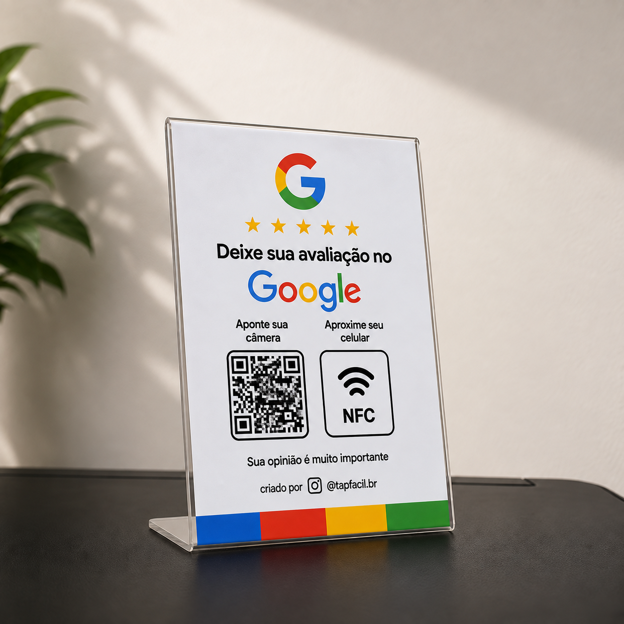 Plaquinha Avaliação Google com Base
